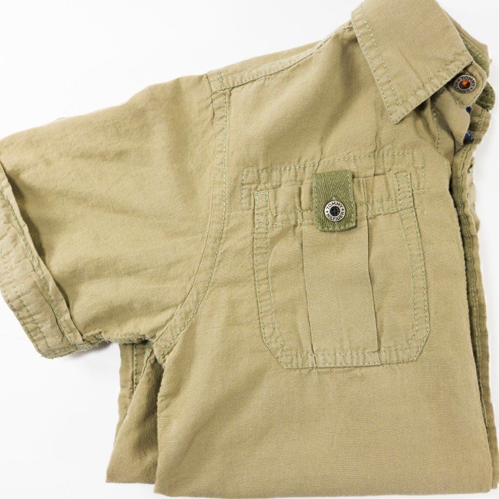 Tommy Hilfiger Army Style Boys Button Up Shirt - Picture 1 of 5